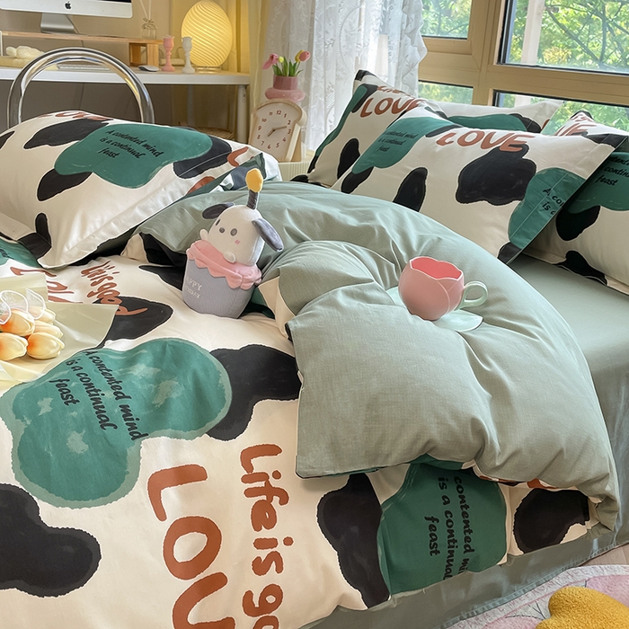 91家纺网 家纺一手货源 找家纺 金鑫汇家纺 2025新款13070全棉好卖花型套件系列-单被套 蜗居