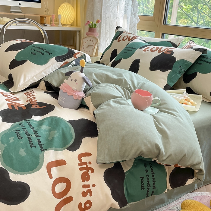 91家纺网 家纺一手货源 找家纺 金鑫汇家纺 2025新款13070全棉好卖花型套件系列-单被套 蜗居