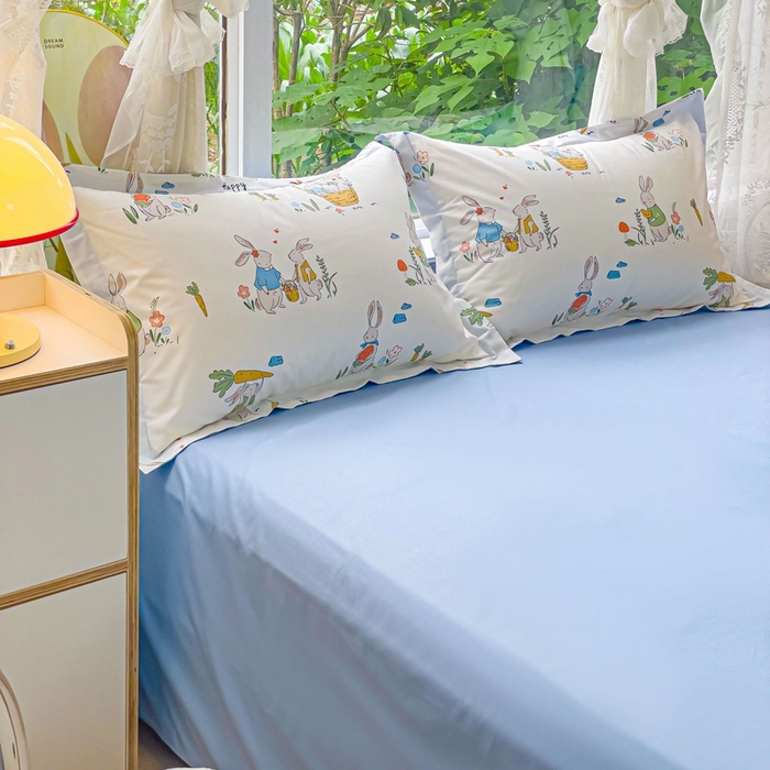 91家纺网 家纺一手货源 找家纺 金鑫汇家纺 2025新款13070全棉好卖花型套件系列-四件套 收获满满蓝色