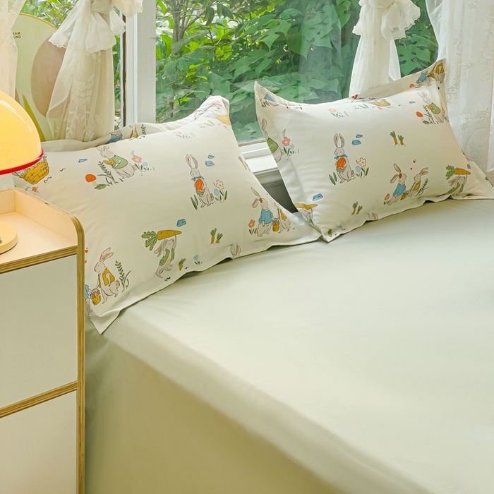 91家纺网 家纺一手货源 找家纺 金鑫汇家纺 2025新款13070全棉好卖花型套件系列-四件套 收获满满绿色