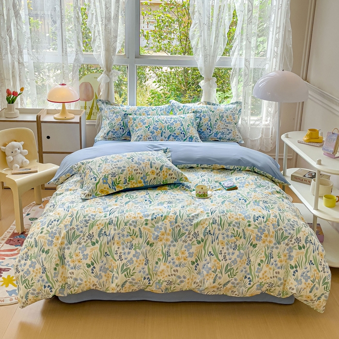 金鑫汇家纺 2025新款13070全棉好卖花型套件系列-四件套 踏青