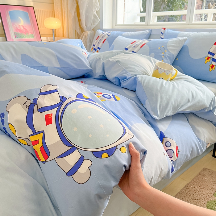 91家纺网 家纺一手货源 找家纺 金鑫汇家纺 2025新款13070全棉好卖花型套件系列-单被套 星际穿越