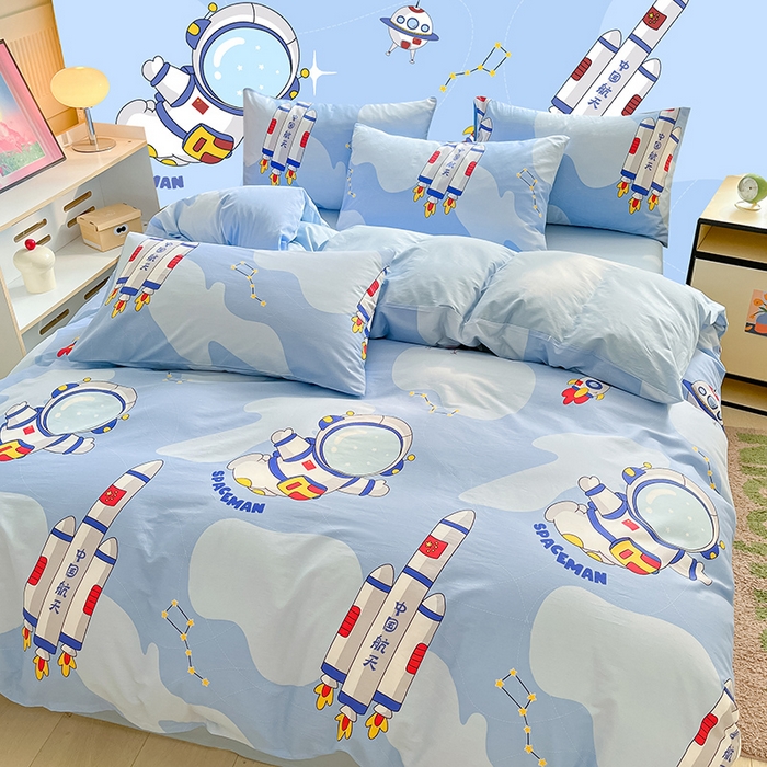 91家纺网 家纺一手货源 找家纺 金鑫汇家纺 2025新款13070全棉好卖花型套件系列-单被套 星际穿越