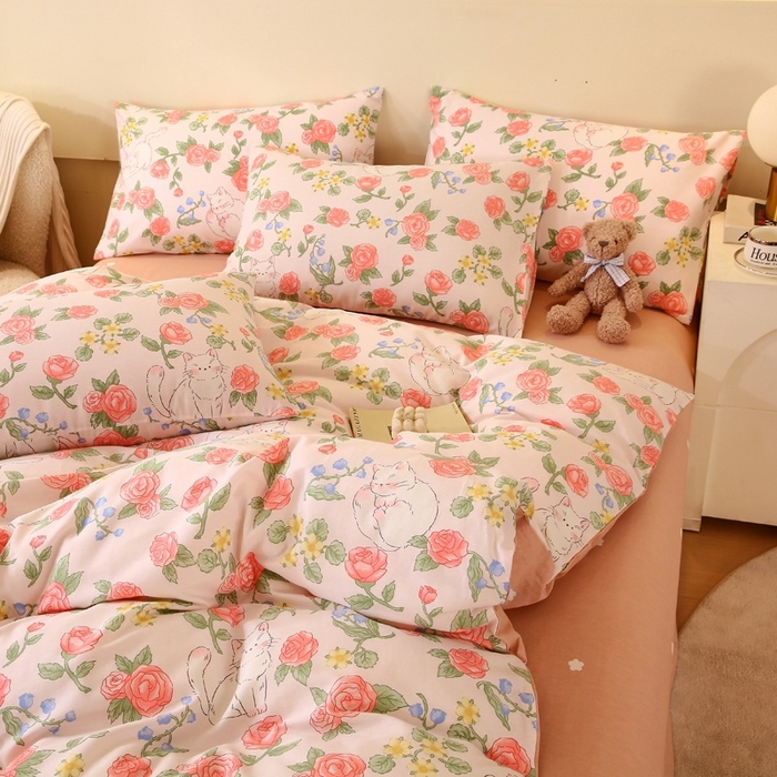 91家纺网 家纺一手货源 找家纺 金鑫汇家纺 2025新款13070全棉好卖花型套件系列-四件套 微洛花园