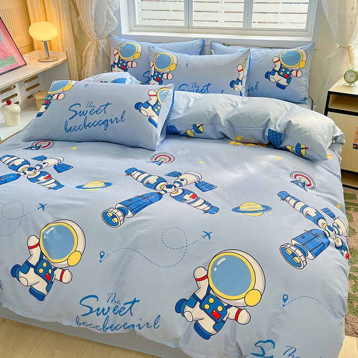 91家纺网 家纺一手货源 找家纺 金鑫汇家纺 2025新款13070全棉好卖花型套件系列-单被套 宇宙奥秘