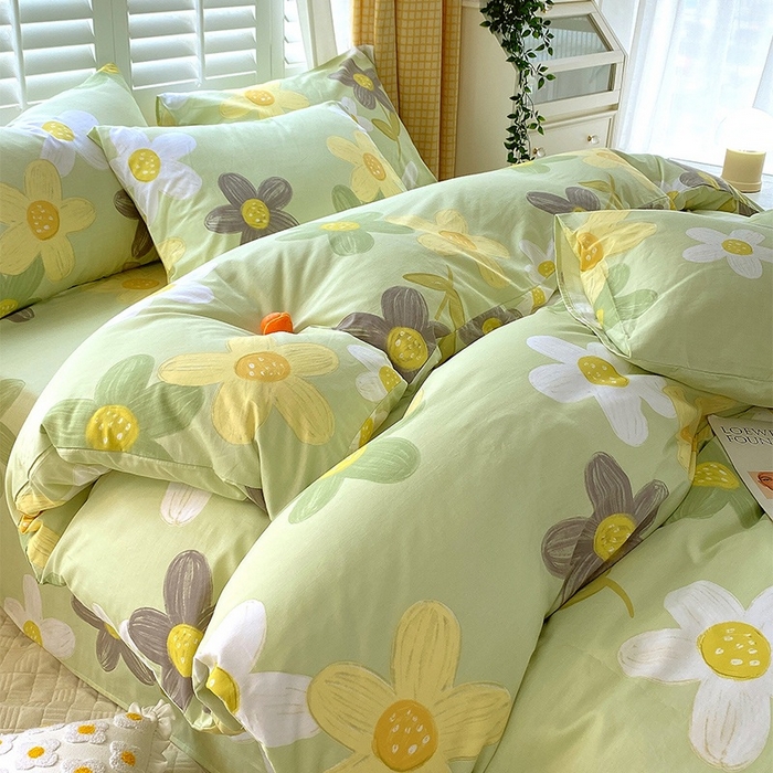 91家纺网 家纺一手货源 找家纺 金鑫汇家纺 2025新款13070全棉好卖花型套件系列-四件套 五彩缤纷