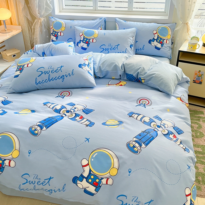 91家纺网 家纺一手货源 找家纺 金鑫汇家纺 2025新款13070全棉好卖花型套件系列-单被套 宇宙奥秘