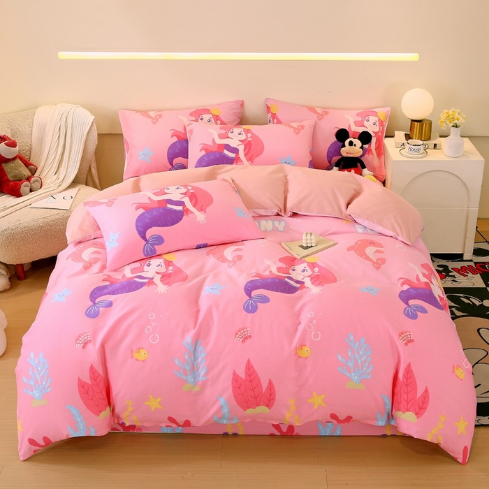 金鑫汇家纺 2025新款13070全棉好卖花型套件系列-四件套 小美人鱼