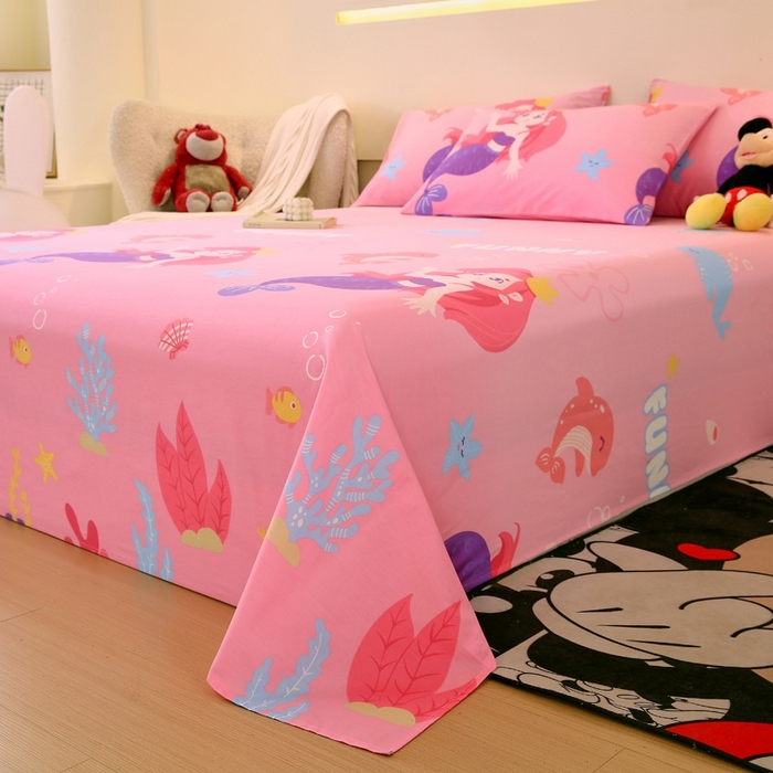 91家纺网 家纺一手货源 找家纺 金鑫汇家纺 2025新款13070全棉好卖花型套件系列-四件套 小美人鱼