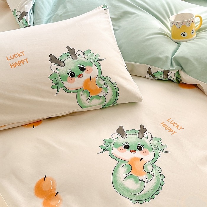 91家纺网 家纺一手货源 找家纺 金鑫汇家纺 2025新款13070全棉好卖花型套件系列-四件套 小青龙