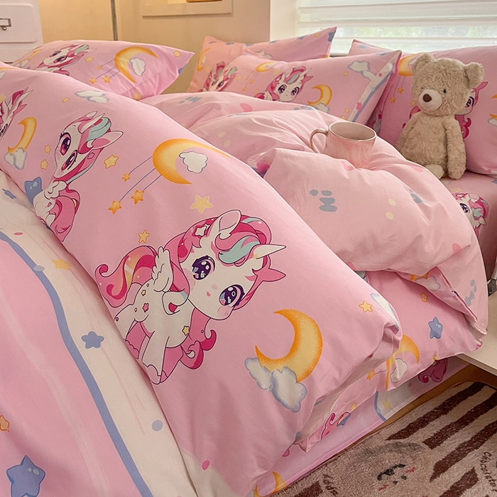 91家纺网 家纺一手货源 找家纺 金鑫汇家纺 2025新款13070全棉好卖花型套件系列-单被套 小马莉儿