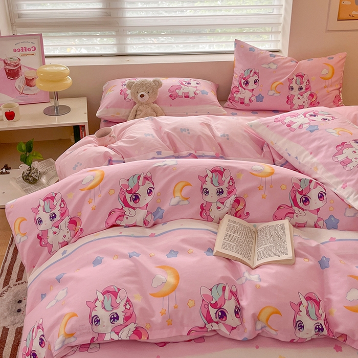 91家纺网 家纺一手货源 找家纺 金鑫汇家纺 2025新款13070全棉好卖花型套件系列-单被套 小马莉儿