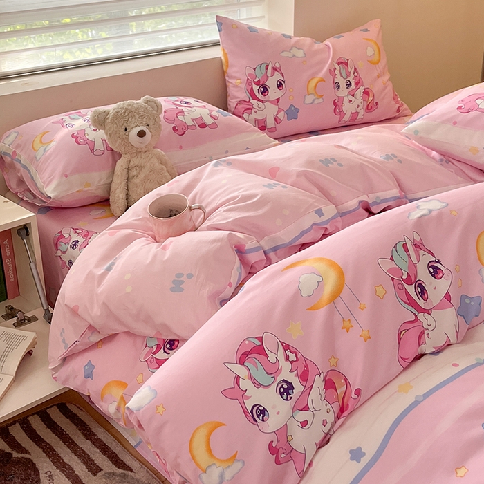 91家纺网 家纺一手货源 找家纺 金鑫汇家纺 2025新款13070全棉好卖花型套件系列-单被套 小马莉儿