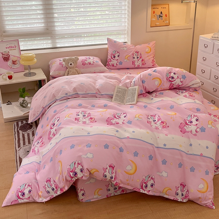 91家纺网 家纺一手货源 找家纺 金鑫汇家纺 2025新款13070全棉好卖花型套件系列-单被套 小马莉儿