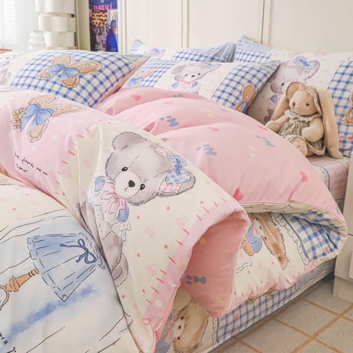 91家纺网 家纺一手货源 找家纺 金鑫汇家纺 2025新款13070全棉好卖花型套件系列-单被套 熊熊精灵