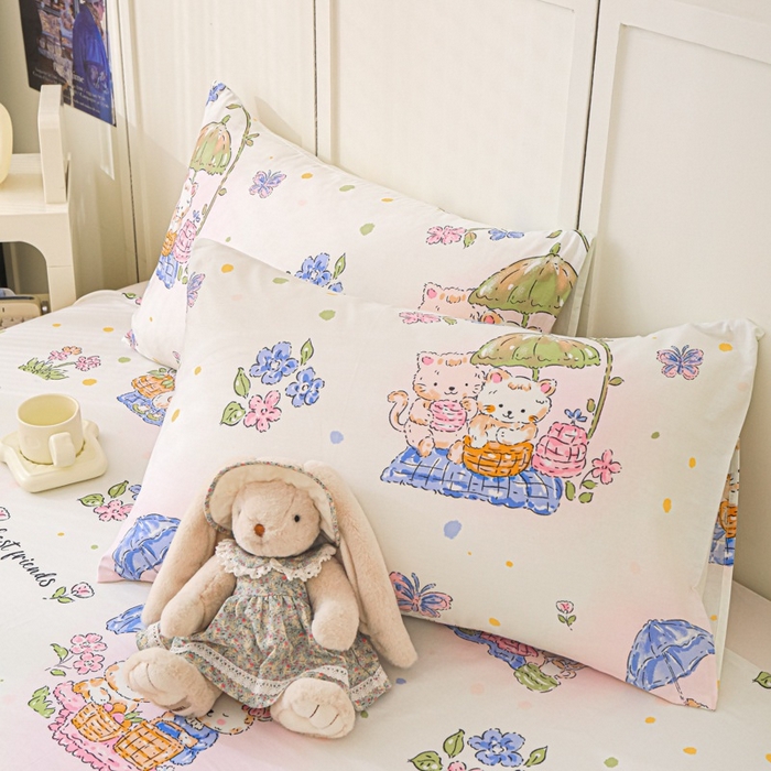 91家纺网 家纺一手货源 找家纺 金鑫汇家纺 2025新款13070全棉好卖花型套件系列-四件套 喵喵日记