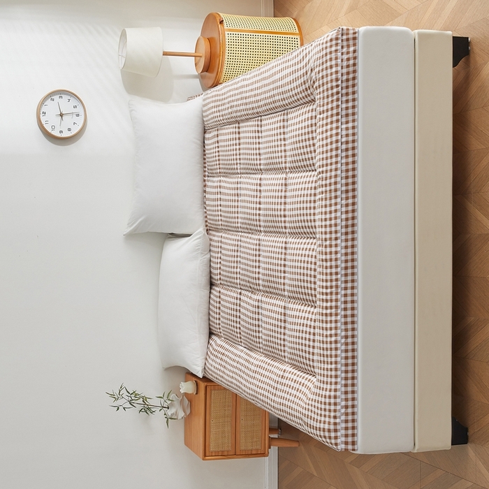 91家纺网 家纺一手货源 找家纺 元昊床垫 2025新款新疆棉花床垫学生宿舍床褥子垫被软垫棉花垫子 格子咖