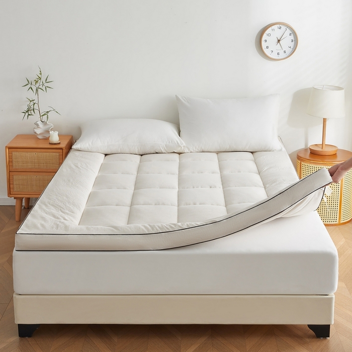 91家纺网 家纺一手货源 找家纺 元昊床垫 2025新款新疆棉花床垫学生宿舍床褥子垫被软垫棉花垫子 条纹咖