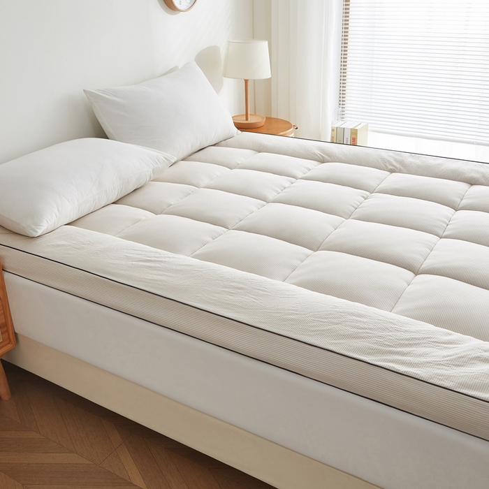 91家纺网 家纺一手货源 找家纺 元昊床垫 2025新款新疆棉花床垫学生宿舍床褥子垫被软垫棉花垫子 条纹咖