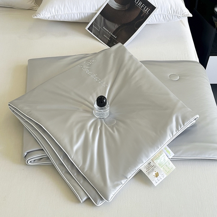 91家纺网 家纺一手货源 找家纺 织布人 2025新款夏被凉感丝大豆被夏凉被单人被轻奢学生宿舍空调被子被芯 凉感丝大豆夏被-奢华灰