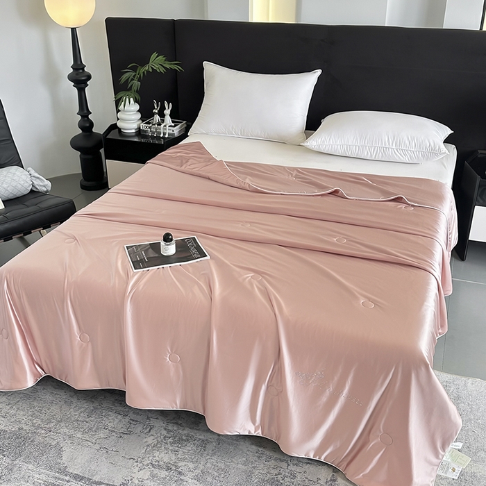 91家纺网 家纺一手货源 找家纺 织布人 2025新款夏被凉感丝大豆被夏凉被单人被轻奢学生宿舍空调被子被芯 凉感丝大豆夏被-豆沙