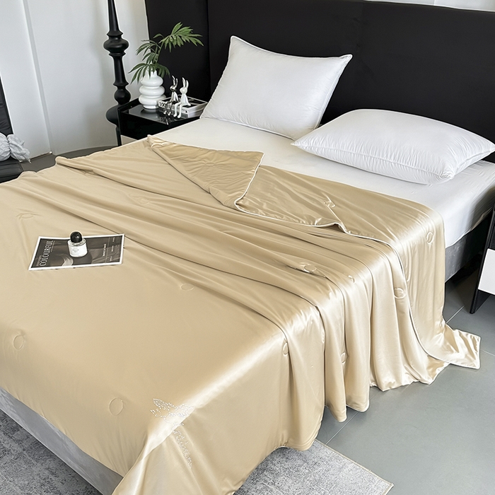 91家纺网 家纺一手货源 找家纺 织布人 2025新款夏被凉感丝大豆被夏凉被单人被轻奢学生宿舍空调被子被芯 凉感丝大豆夏被-奶油色