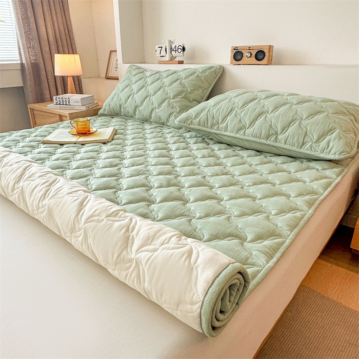 91家纺网 家纺一手货源 找家纺 （总）3C 2025新款全棉水洗棉抗菌夹棉床垫褥子床护垫