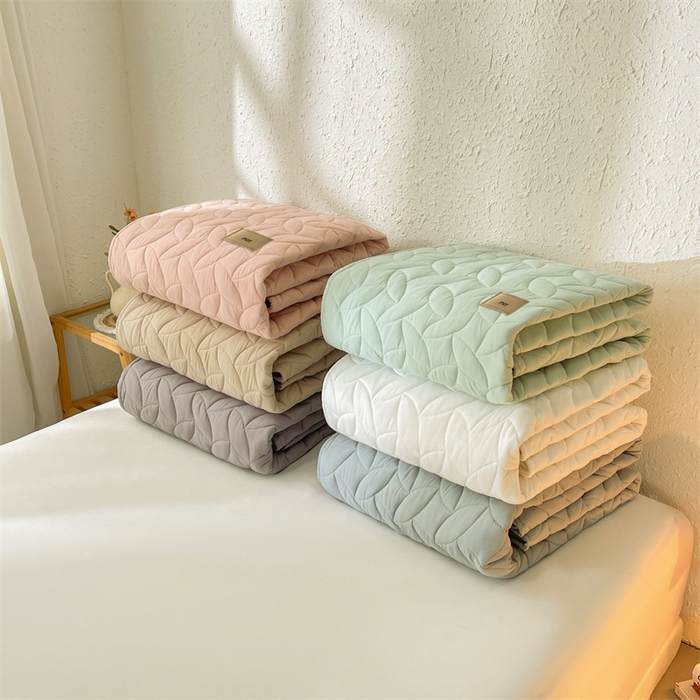 91家纺网 家纺一手货源 找家纺 3C 2025新款全棉水洗棉夹棉床笠-叶弦 组合图