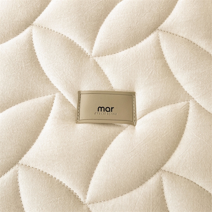 91家纺网 家纺一手货源 找家纺 3C 2025新款全棉水洗棉夹棉床笠-叶弦 叶弦-奶白