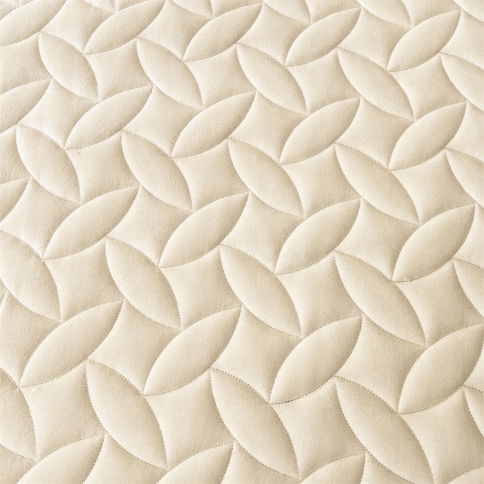 91家纺网 家纺一手货源 找家纺 3C 2025新款全棉水洗棉夹棉床笠-叶弦 叶弦-奶白