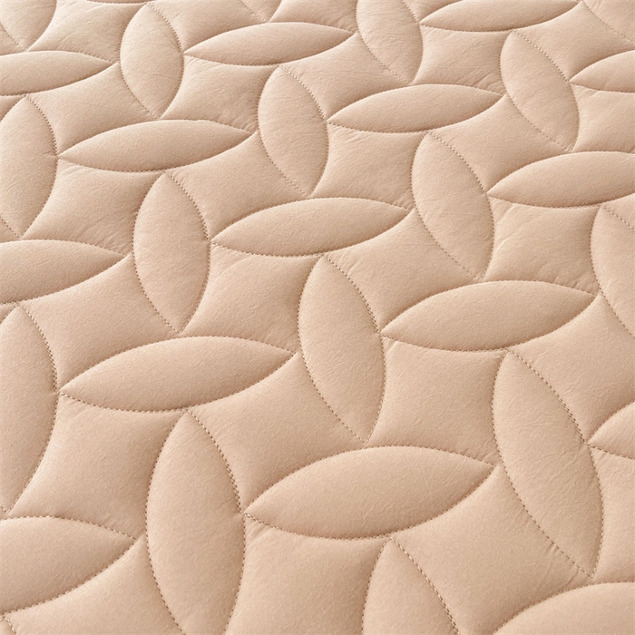 91家纺网 家纺一手货源 找家纺 3C 2025新款全棉水洗棉夹棉床笠-叶弦 叶弦-浅粉