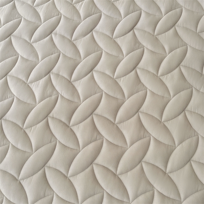 91家纺网 家纺一手货源 找家纺 3C 2025新款全棉水洗棉夹棉床笠-叶弦 叶弦-浅灰