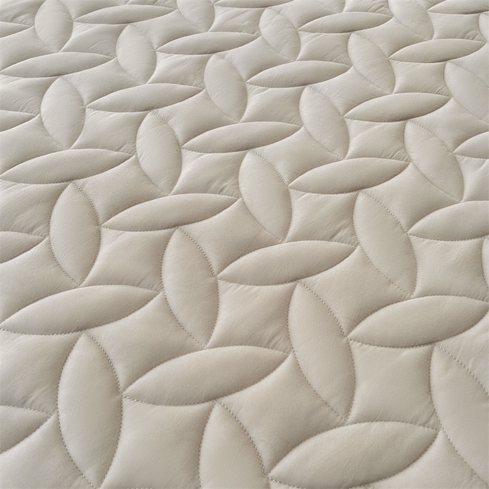 91家纺网 家纺一手货源 找家纺 3C 2025新款全棉水洗棉夹棉床笠-叶弦 叶弦-浅灰