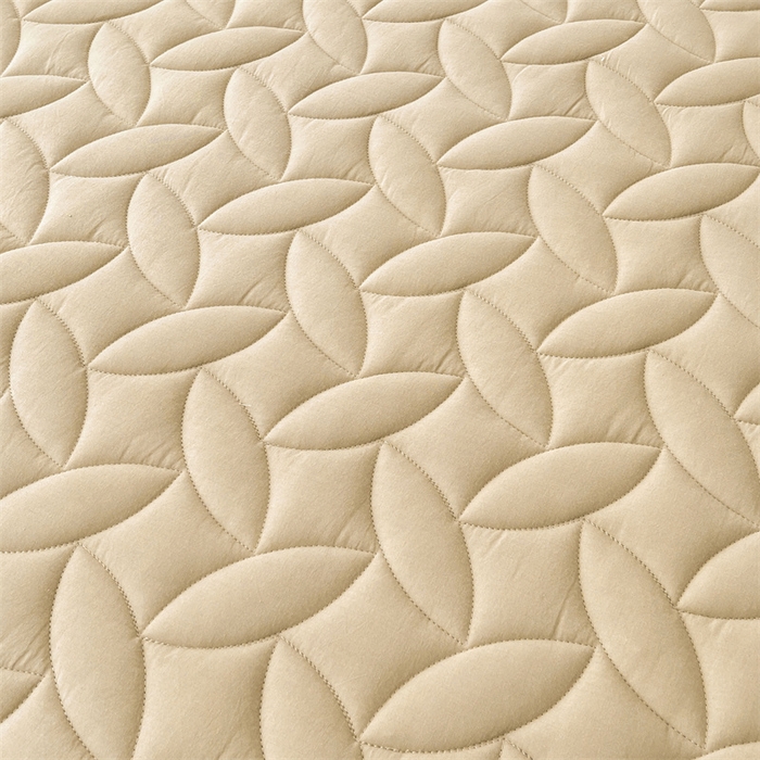 91家纺网 家纺一手货源 找家纺 3C 2025新款全棉水洗棉夹棉床笠-叶弦 叶弦-浅咖