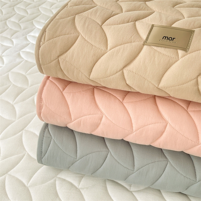 91家纺网 家纺一手货源 找家纺 3C 2025新款全棉水洗棉夹棉床笠-叶弦 组合图