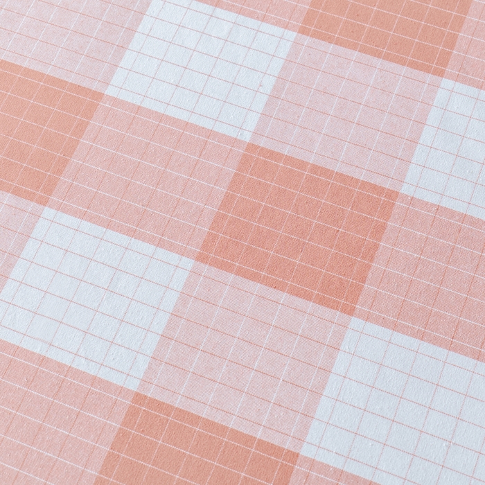 91家纺网 家纺一手货源 找家纺 居美良品 2025新款100%全棉纯棉色织老粗布凉席席子床笠单件单床笠 素雅-粉格