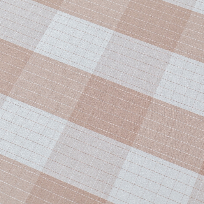 91家纺网 家纺一手货源 找家纺 居美良品 2025新款100%全棉纯棉色织老粗布凉席席子床笠单件单床笠 素雅-咖格