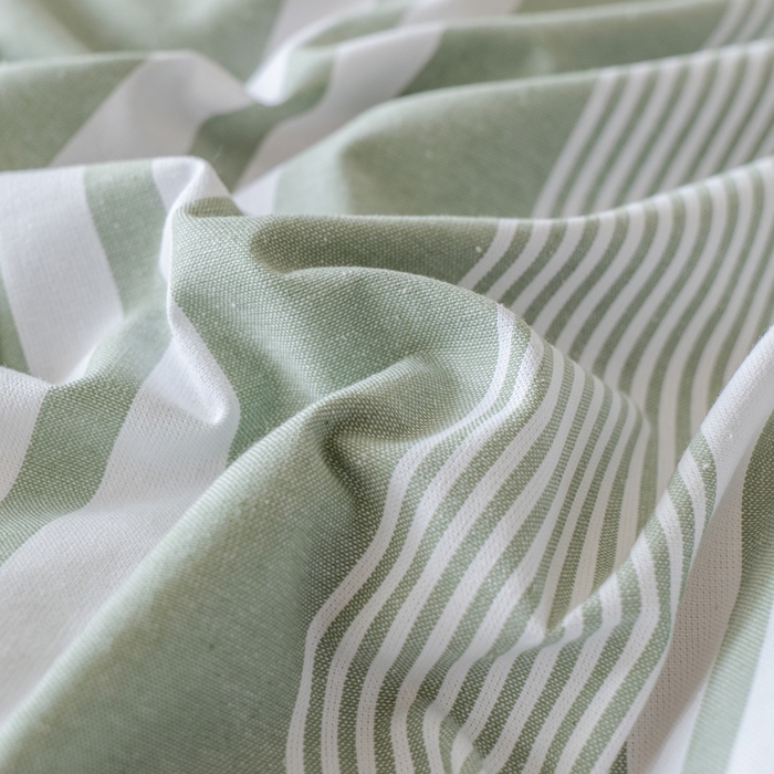 91家纺网 家纺一手货源 找家纺 居美良品 2025新款100%全棉纯棉色织老粗布凉席席子床笠单件单床笠 云锦-淡绿