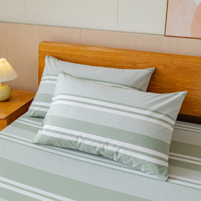 91家纺网 家纺一手货源 找家纺 居美良品 2025新款100%全棉纯棉色织老粗布凉席席子床笠单件单床笠 云锦-淡绿