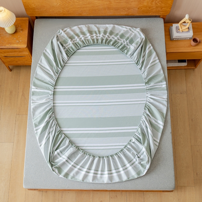 91家纺网 家纺一手货源 找家纺 居美良品 2025新款100%全棉纯棉色织老粗布凉席席子床笠单件单床笠 云锦-淡绿