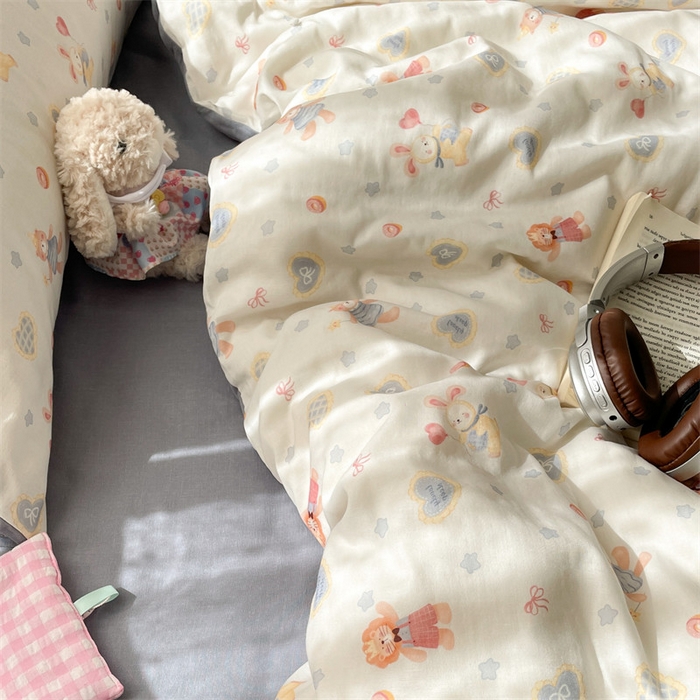 91家纺网 家纺一手货源 找家纺 （总）如约 2025新款A类全棉双层纱四件套