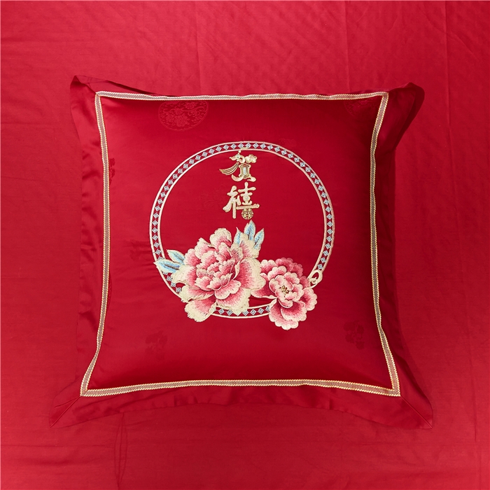 91家纺网 家纺一手货源 找家纺 洽想家 2025新款120支双面新疆长绒棉刺绣工艺款婚庆四件套多件套 团圆龙凤