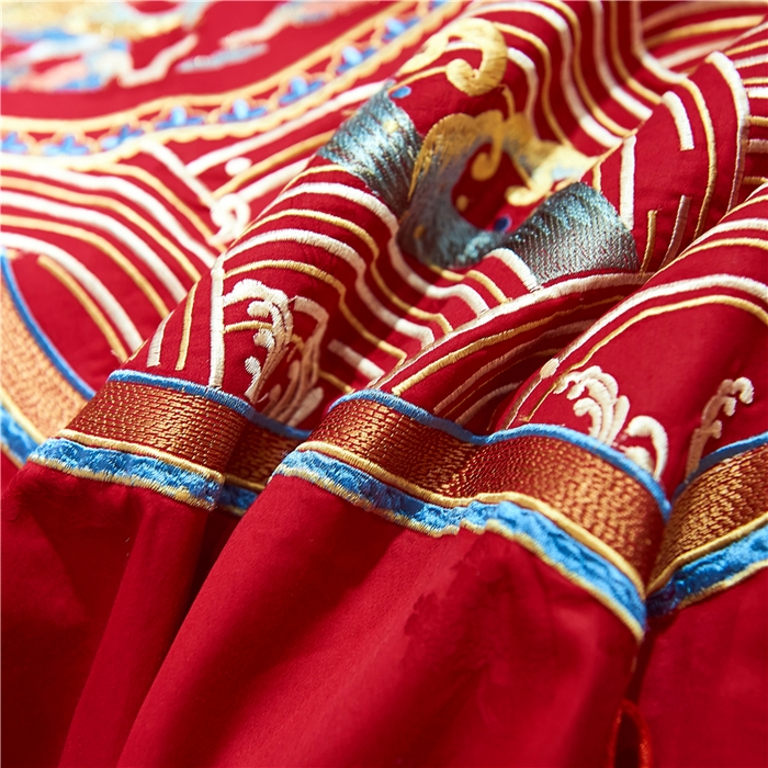 91家纺网 家纺一手货源 找家纺 洽想家 2025新款120支双面新疆长绒棉刺绣工艺款婚庆四件套多件套 团圆龙凤