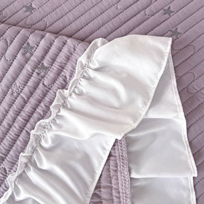 91家纺网 家纺一手货源 找家纺 （总）恒尚居2025花边床盖莫代尔夏季夹棉床单星星刺绣绗缝三件套