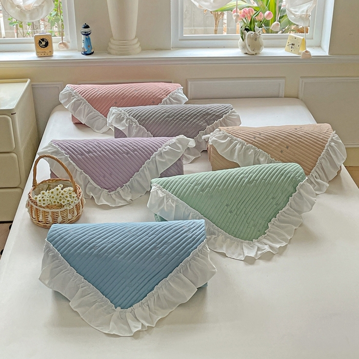 91家纺网 家纺一手货源 找家纺 恒尚居2025花边床盖莫代尔夏季夹棉床单星星刺绣绗缝三件套 组合图（仅供参考）