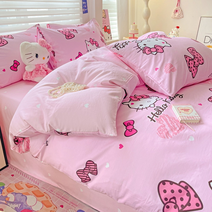 91家纺网 家纺一手货源 找家纺 朵希曼 2025新款全棉三丽鸥卡通印花系列四件套