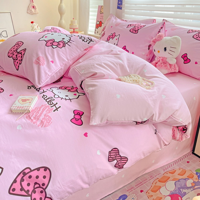 91家纺网 家纺一手货源 找家纺 朵希曼 2025新款全棉三丽鸥卡通印花系列四件套