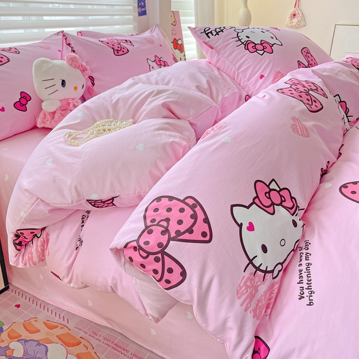 91家纺网 家纺一手货源 找家纺 朵希曼 2025新款全棉三丽鸥卡通印花系列四件套