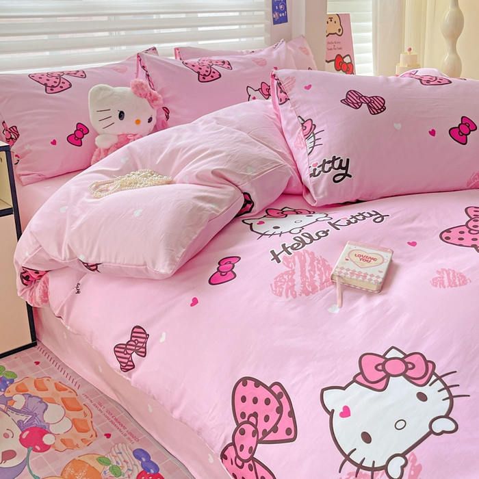 91家纺网 家纺一手货源 找家纺 朵希曼 2025新款全棉三丽鸥卡通印花系列四件套