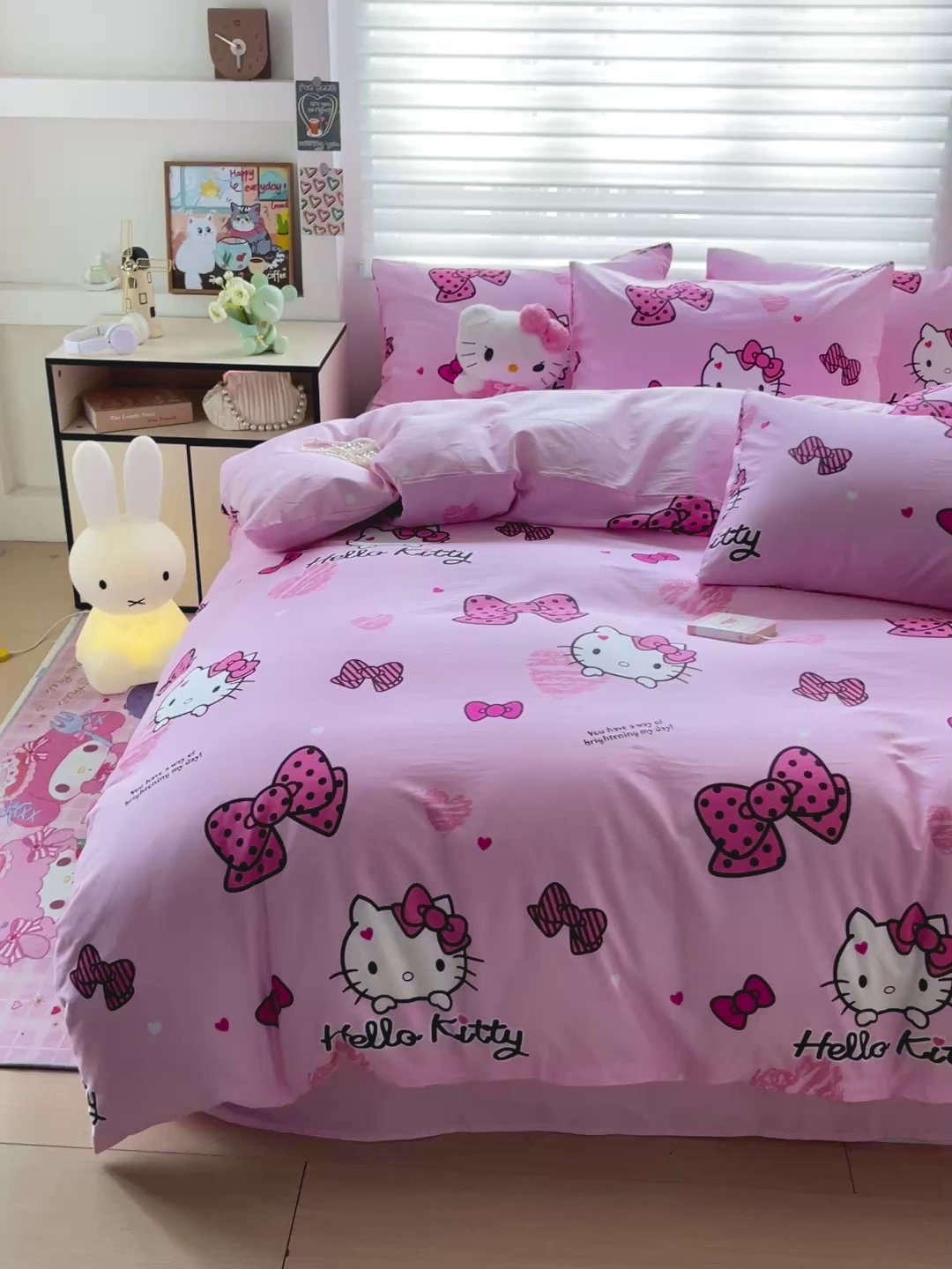 91家纺网 家纺一手货源 找家纺 朵希曼 2025新款全棉三丽鸥卡通印花系列四件套